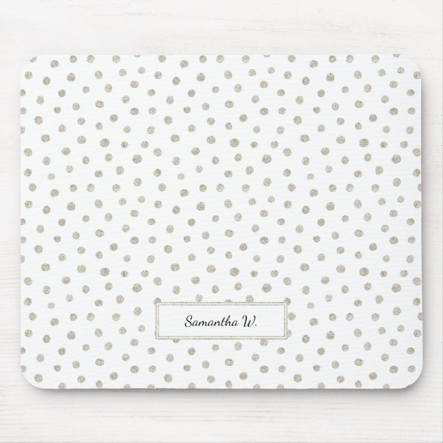 Tapis De Souris Points de parties scintillant en argent (Devant)