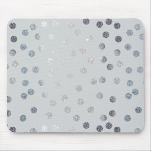 Tapis De Souris Points de Parties scintillant gris pâle et argent