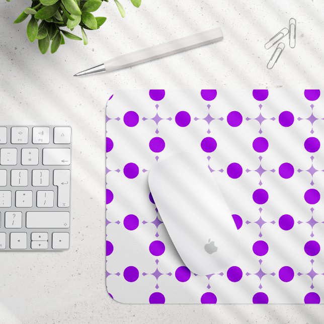 Tapis De Souris Points de polka violets, motif à pois, points, poi (Créateur téléchargé)