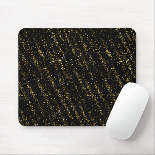 Tapis De Souris Points de Triangle Doré sur Fond Noir Luxe Brillan