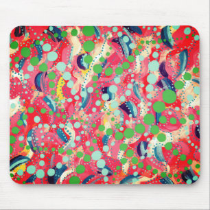 Tapis De Souris Points heureux et formes jouées Art original