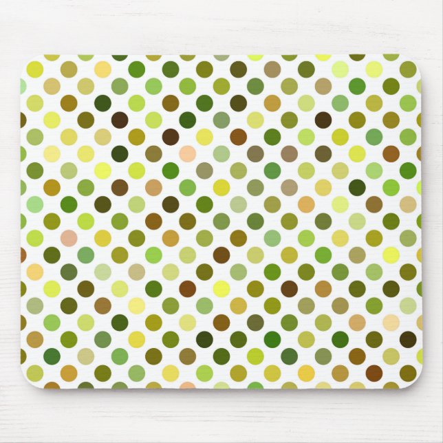 Tapis De Souris Points jaunes et verts (Devant)