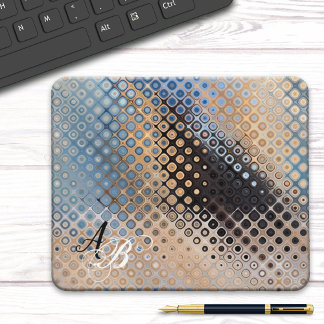 Tapis De Souris Points Monogrammes en verre d'art Abstrait