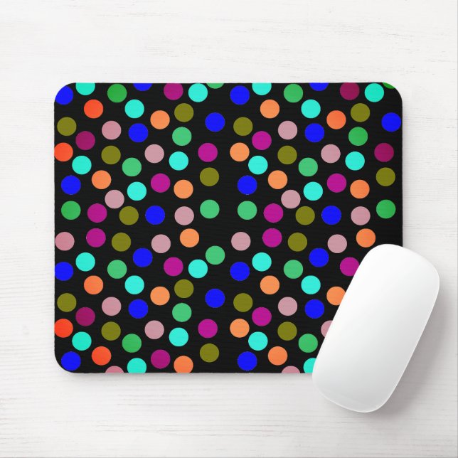 Tapis de souris points multicolores (Avec souris)