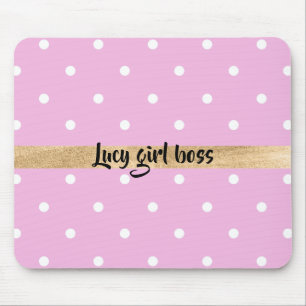 Tapis De Souris points noirs roses personnalisation modifiable