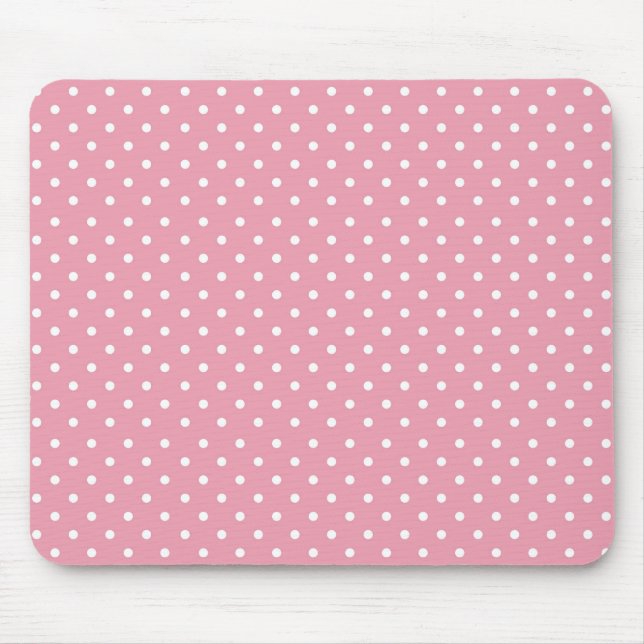 Tapis De Souris Points polka sur rose (Devant)