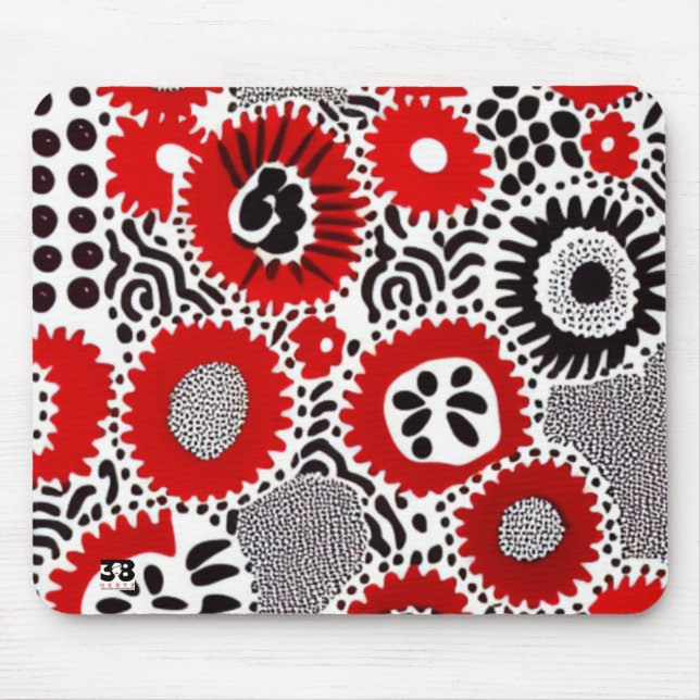 Tapis De Souris Points rouges et noirs (Devant)