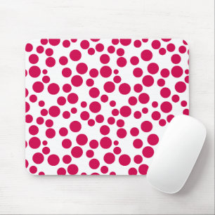 Tapis De Souris points rouges sur fond blanc