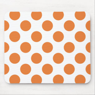 Tapis De Souris Pois blanc et orange