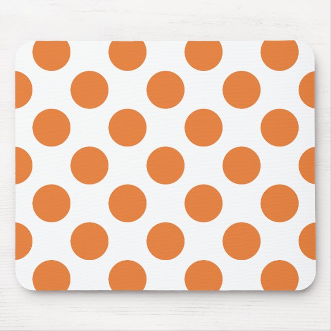Tapis De Souris Pois blanc et orange (Devant)