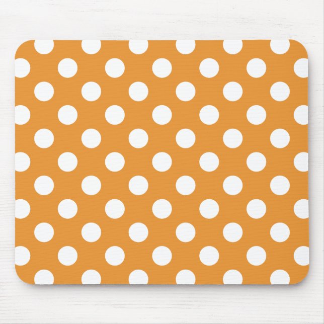 Tapis De Souris Pois blancs sur ambre (Devant)