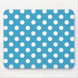 Tapis De Souris Pois blancs sur Arrière - plan bleu Peacock