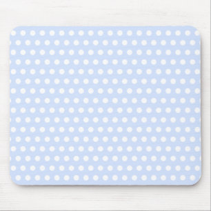 Tapis De Souris Pois blancs sur Baby Blue