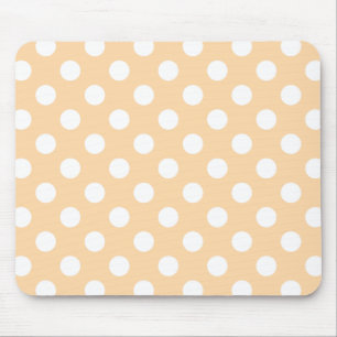 Tapis De Souris Pois blancs sur beige