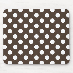Tapis De Souris Pois blancs sur brun