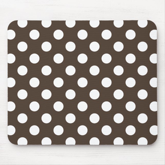 Tapis De Souris Pois blancs sur brun (Devant)
