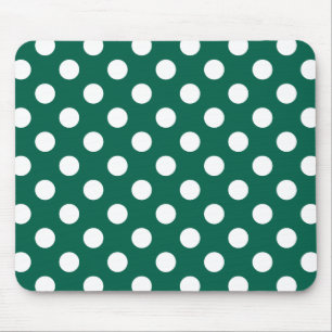 Tapis De Souris pois blancs sur le vert sauge