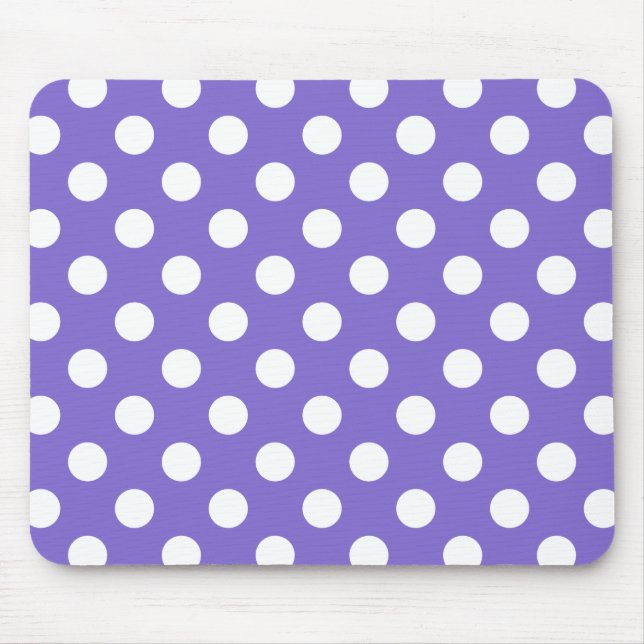 Tapis De Souris Pois blancs sur perwinkle (Devant)