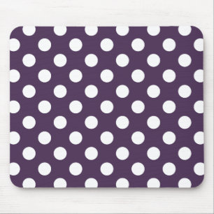 Tapis De Souris Pois blancs sur prune violette