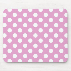 Tapis De Souris Pois blancs sur rose pâle