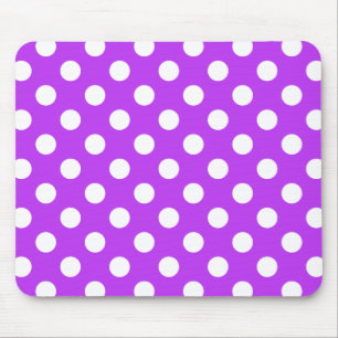 Tapis De Souris Pois blancs sur violet clair