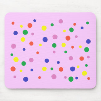 Tapis De Souris Pois colorés sur rose, sur mousepads