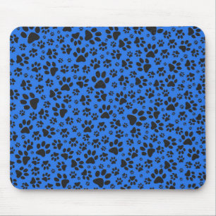 Tapis De Souris Pois de chien noir et blanc Pointe Polka sur le bl