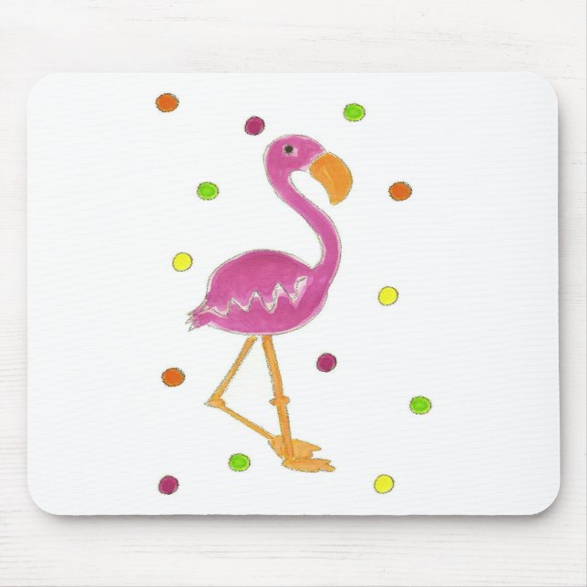 Tapis De Souris Pois de Flamant rose (Devant)