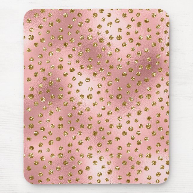 Tapis De Souris Pois de Parties scintillant en verre rose clair et (Devant)