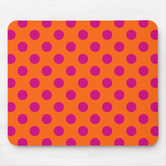 Tapis De Souris Pois Fuchsia orange (Devant)