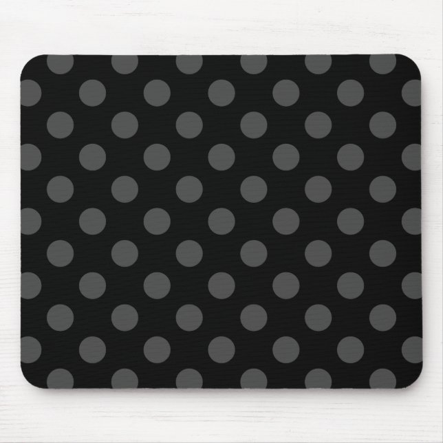 Tapis De Souris Pois gris sur noir (Devant)