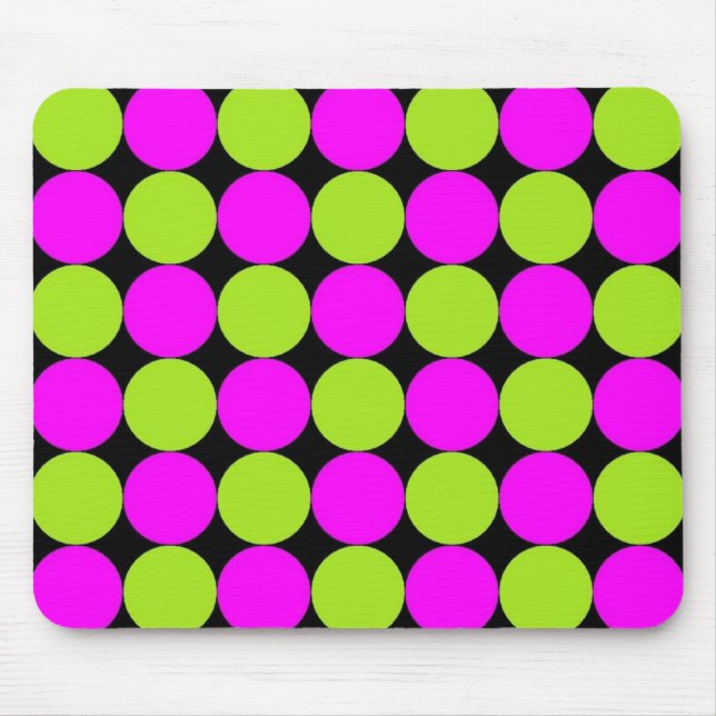 Tapis De Souris Pois Hot Pink & Lime (Devant)