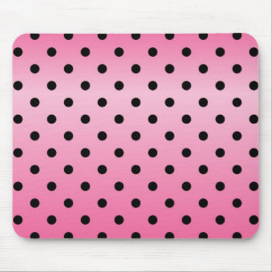 Tapis De Souris pois noirs cool en arrière - plan rose brillant