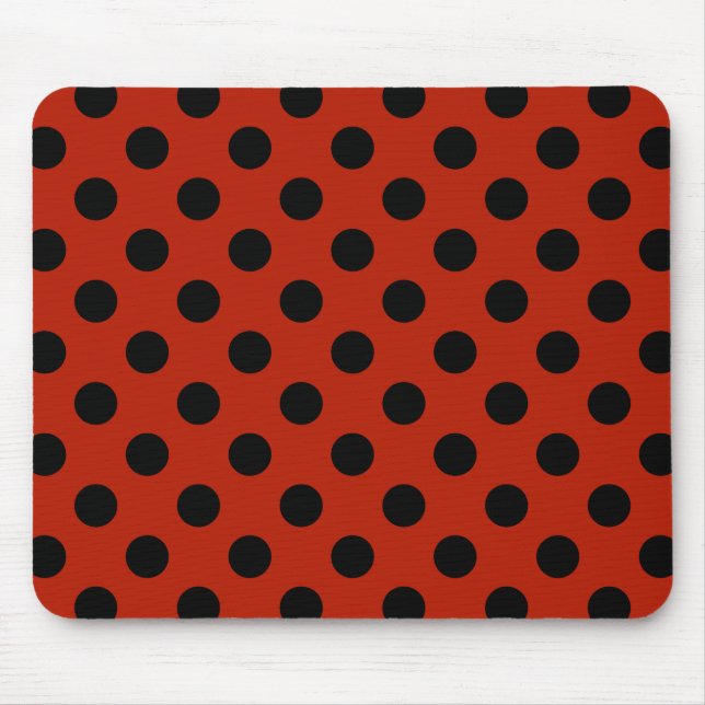 Tapis De Souris Pois noirs en rouge (Devant)