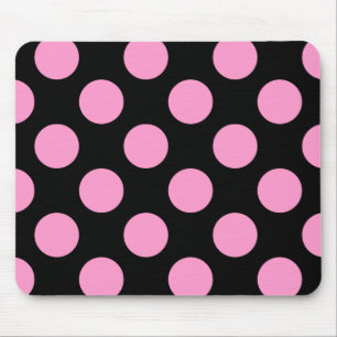 Tapis De Souris Pois noirs et roses