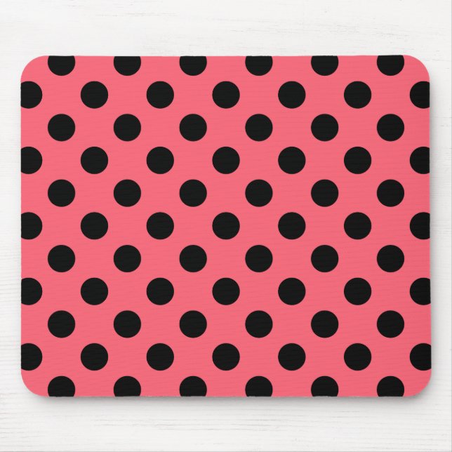 Tapis De Souris Pois noirs sur corail (Devant)