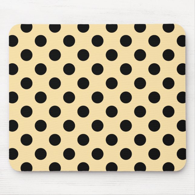 Tapis De Souris Pois noirs sur jaune pâle (Devant)
