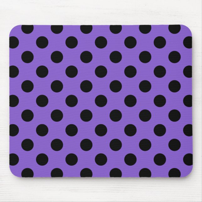 Tapis De Souris Pois noirs sur lavande (Devant)