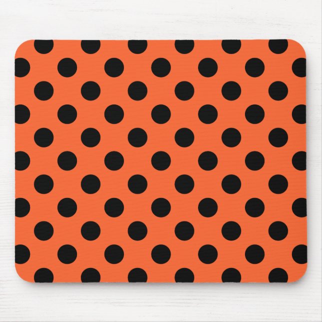 Tapis De Souris Pois noirs sur orange (Devant)