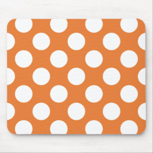Tapis De Souris Pois orange et blanc