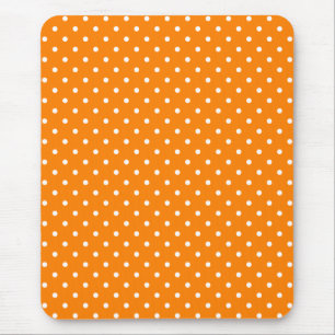 Tapis De Souris Pois orange et blanc