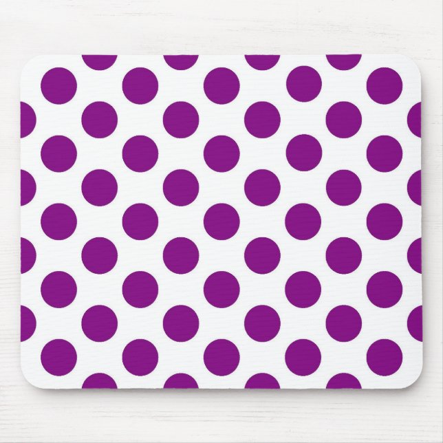Tapis De Souris Pois pourpre blanc - Mousepad (Devant)