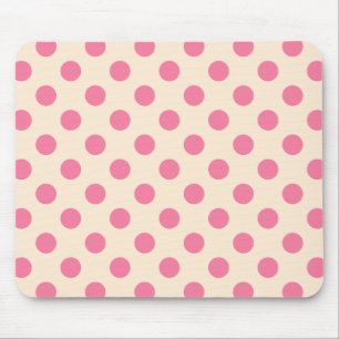 Tapis De Souris Pois roses à la crème