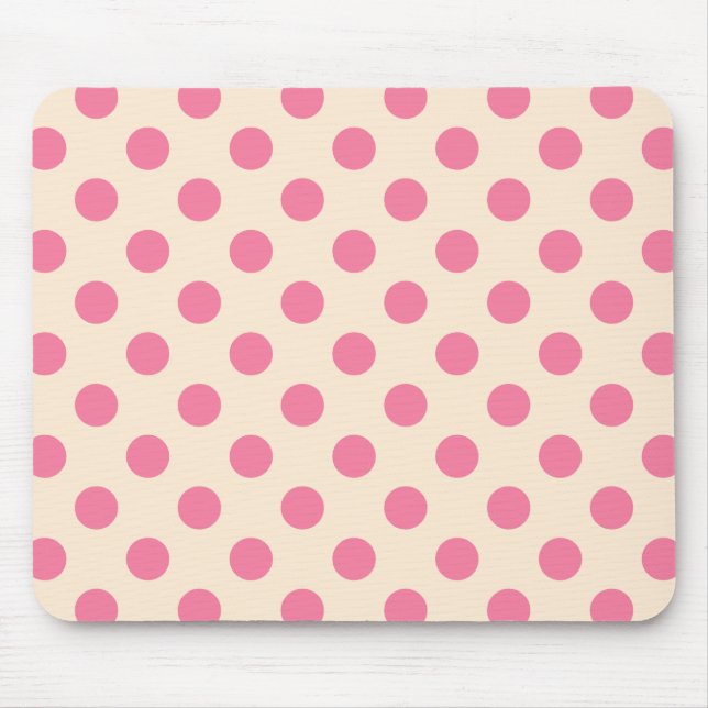 Tapis De Souris Pois roses à la crème (Devant)