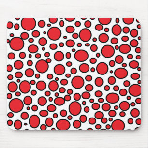 Tapis De Souris Pois rouge et noir Mousepad
