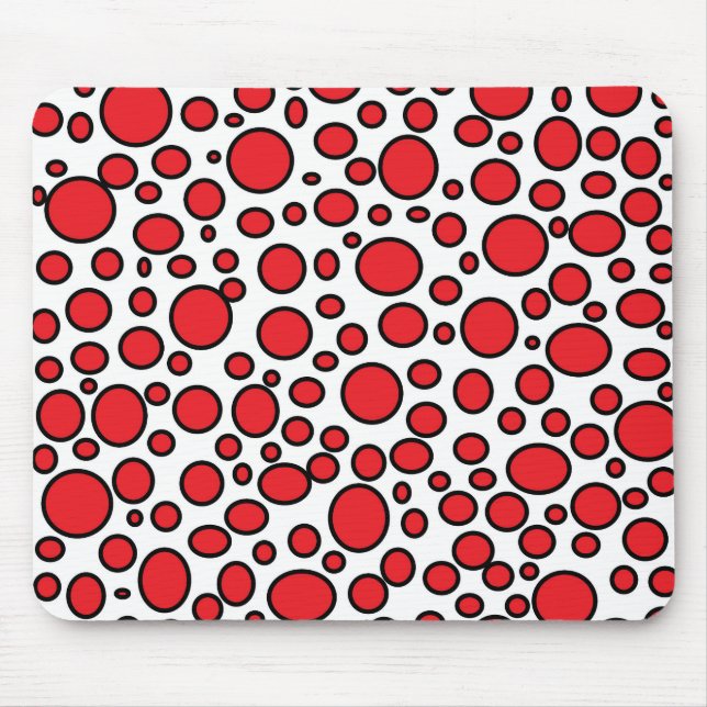 Tapis De Souris Pois rouge et noir Mousepad (Devant)