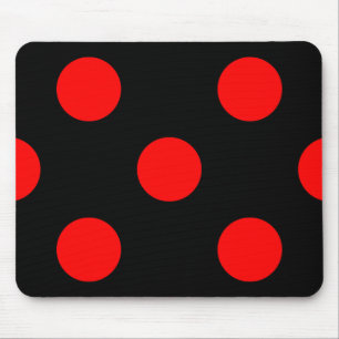 Tapis De Souris Pois rouges sur Black Mousepad