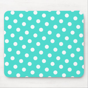 Tapis De Souris Pois Turquoise et Blanc