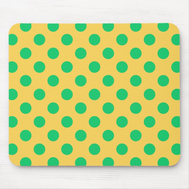 Tapis De Souris Pois verts sur jaune (Devant)