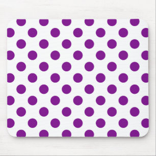 Tapis De Souris Pois violets et blancs